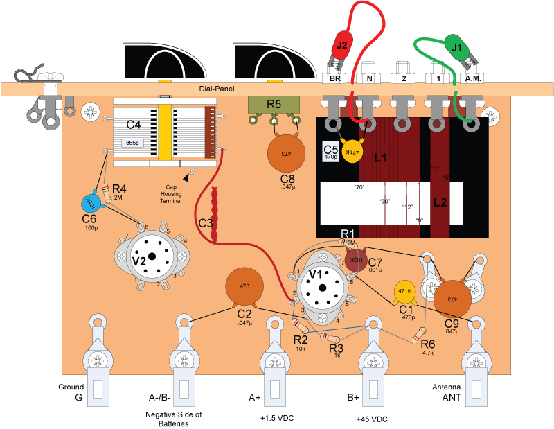 Connecting resistors step 1