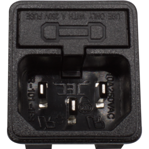 Receptacle - AC power plug with fuse holder, 10A, 250VAC
