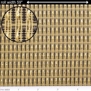 Grill Cloth - Beige / Brown, Gold Stripe, 59" Wide